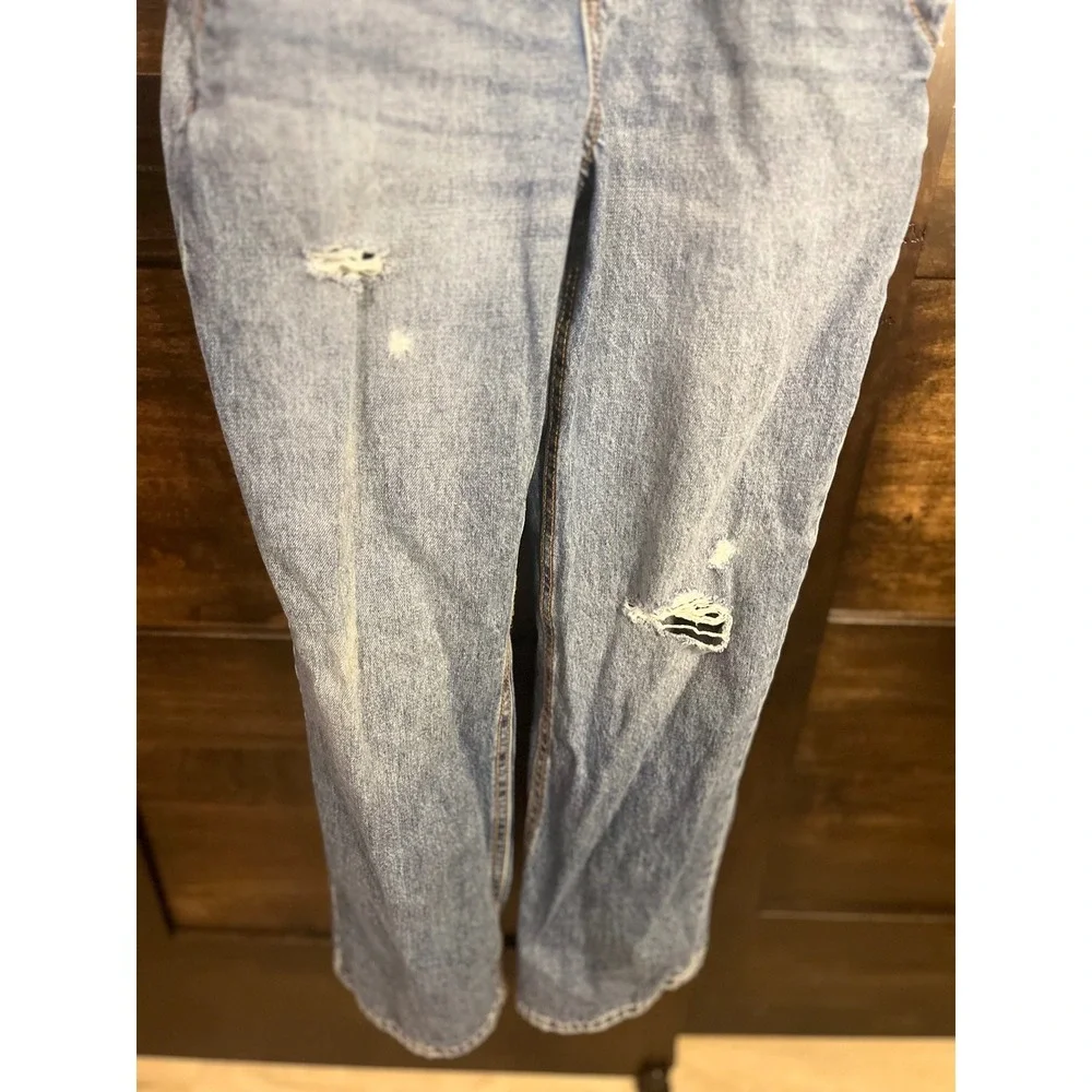 Gap Kids Distressed Denim Overalls Light Wash Blue Size XL Bib Jumpsuit